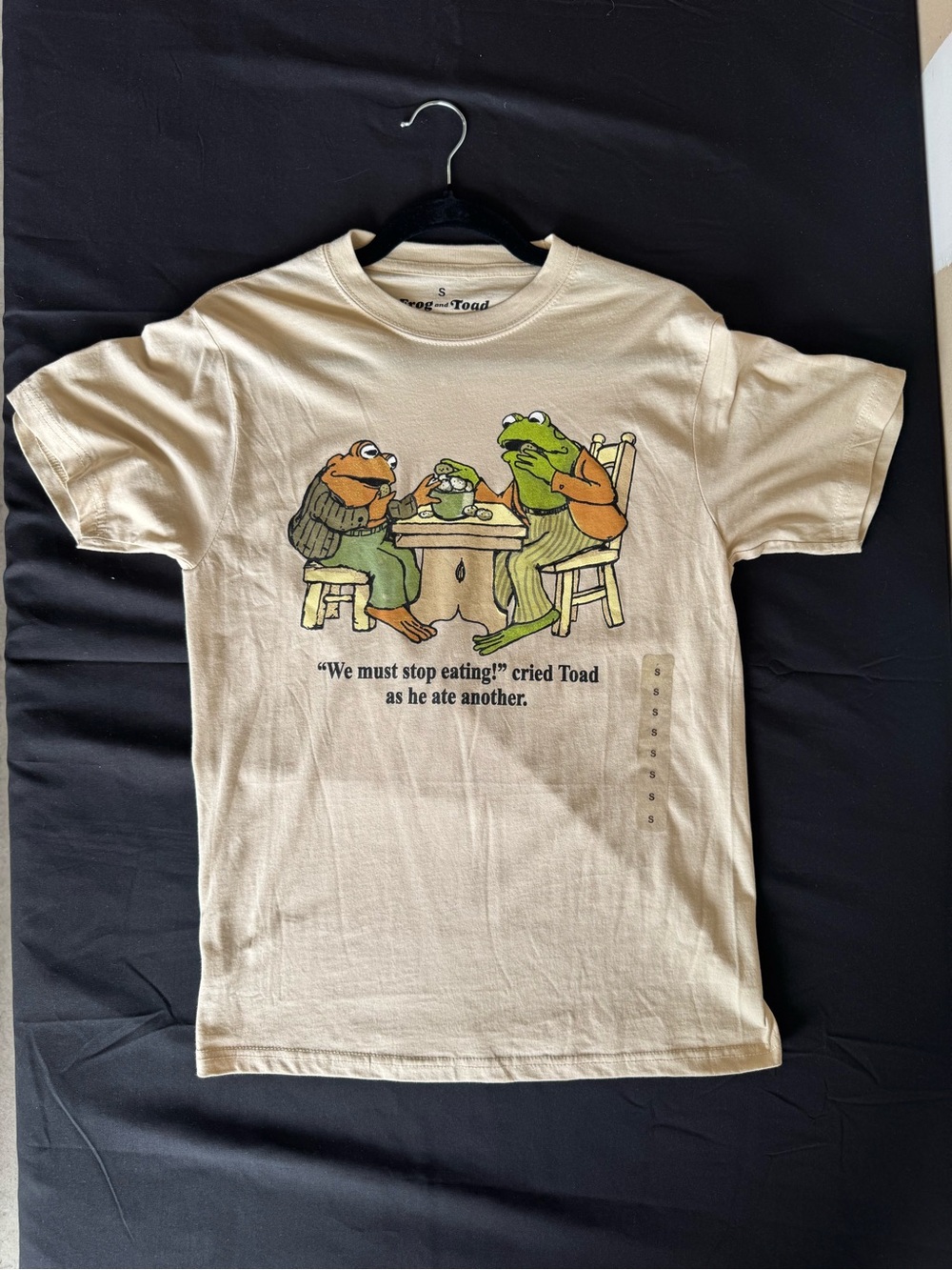 NWOT Frog and Toad "We Must Stop Eating" Cream Graphic T-Shirt Unisex Small